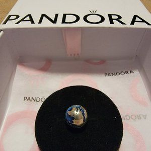Pandora Blue Globe Clip Charm